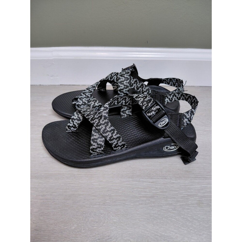 Chaco Z Boulder 2 Strappy Sandals Black White Women's 7